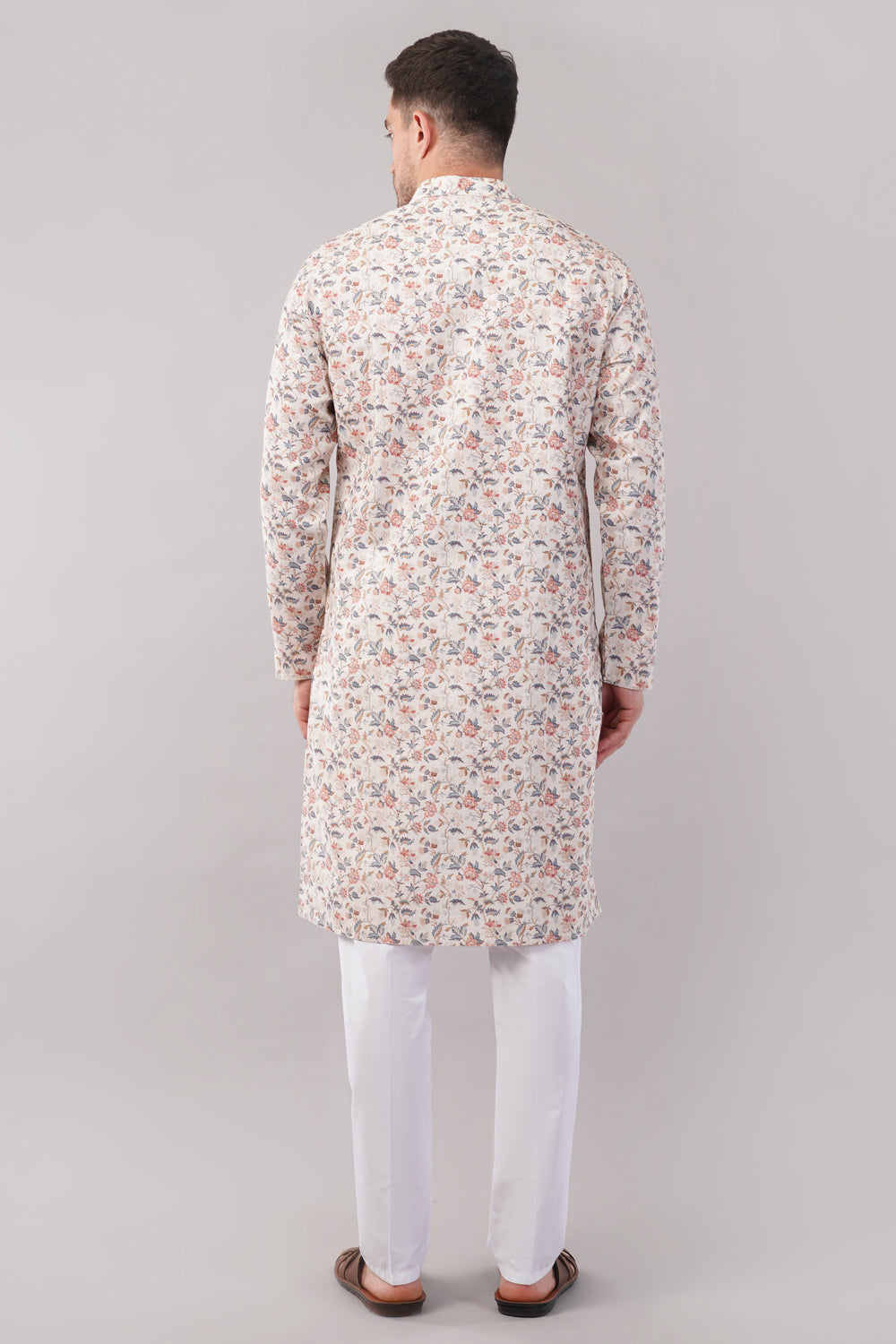 Soul Armor Floral Print Cotton Long Sleeve Straight Kurta set
