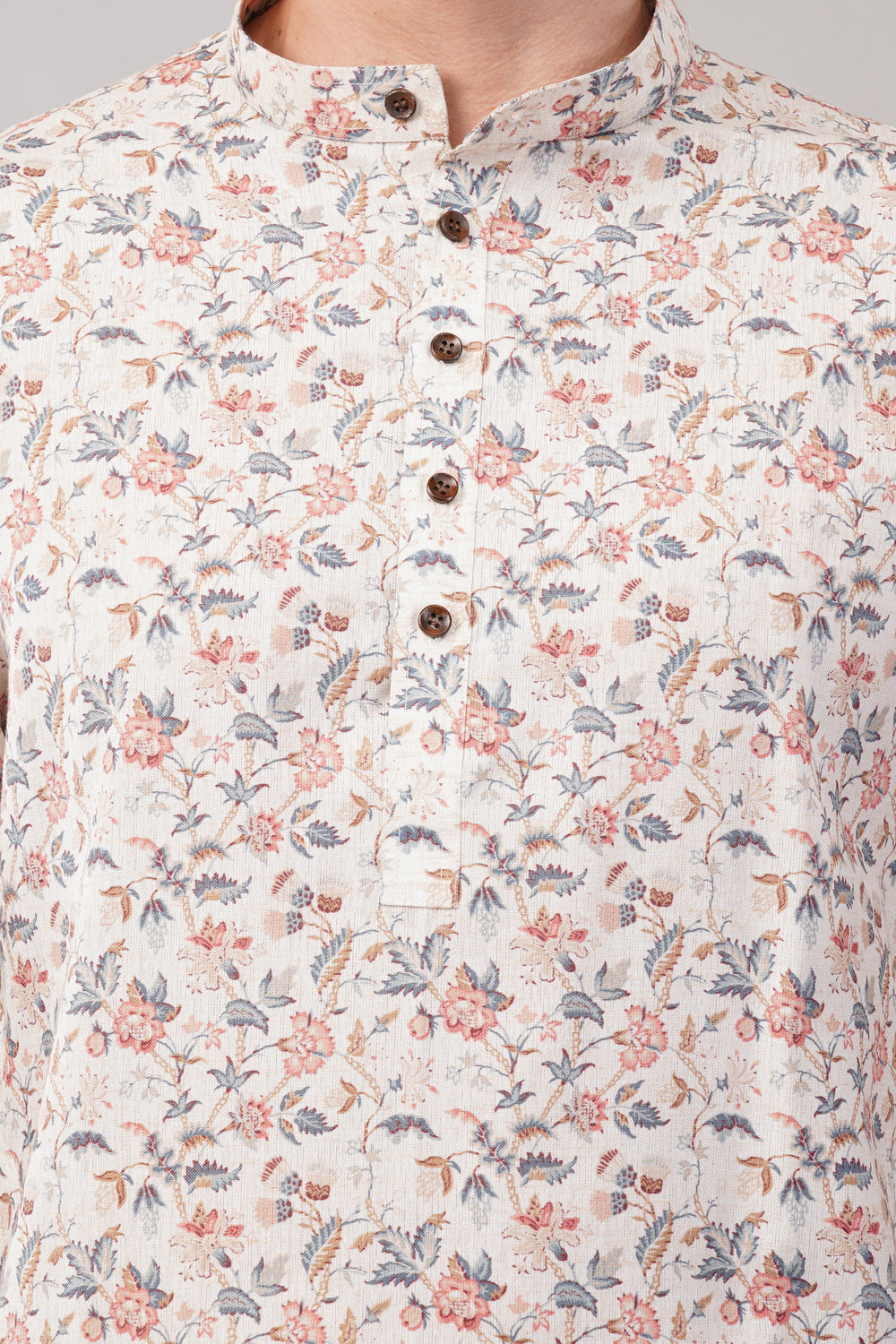 Soul Armor Floral Print Cotton Long Sleeve Straight Kurta set