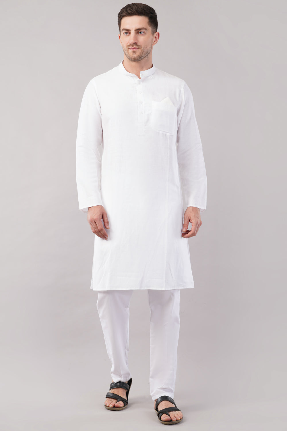Soul Armor Solid Mandarin Collar Full Sleeve Kurta Set
