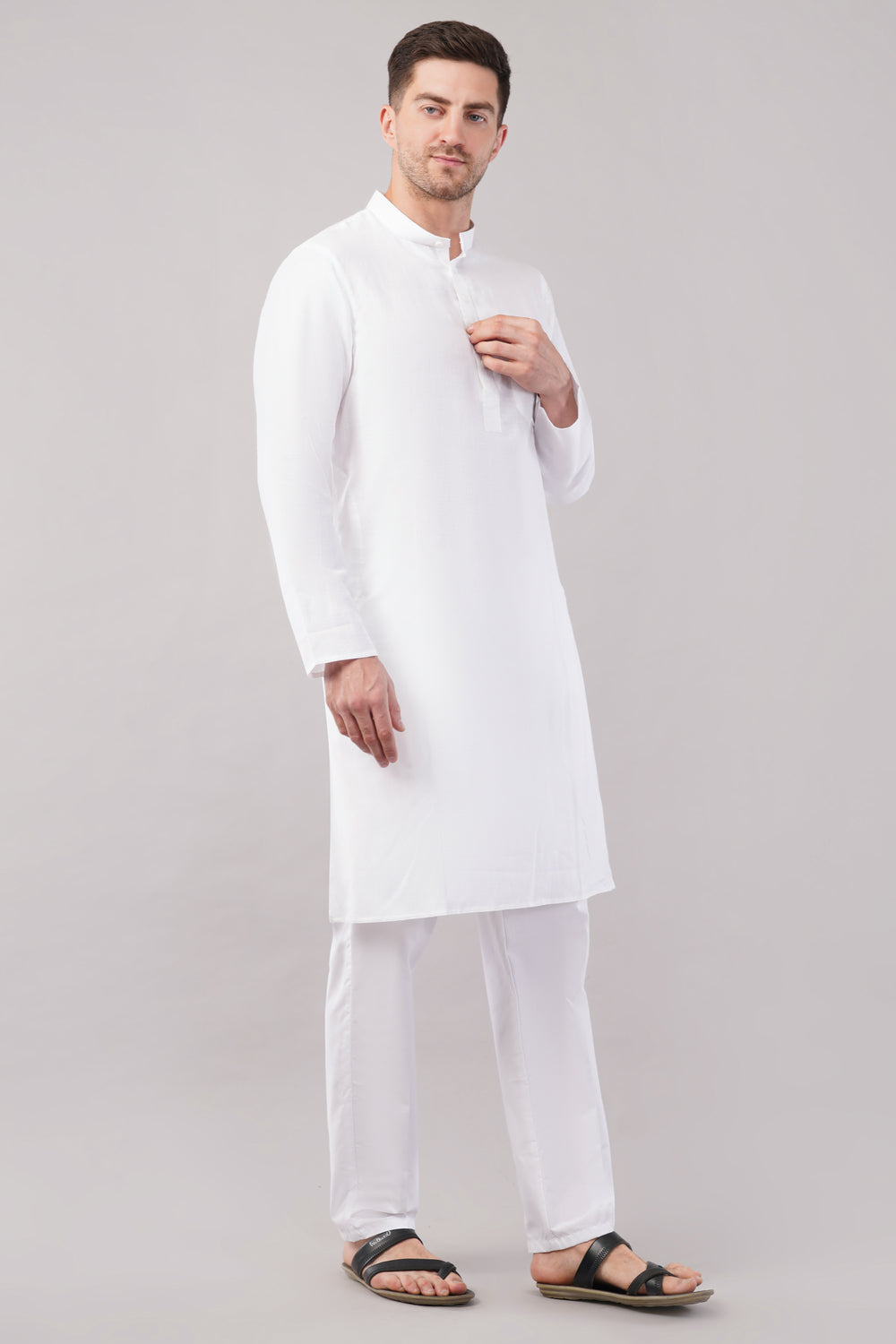 Soul Armor Solid Mandarin Collar Full Sleeve Kurta Set