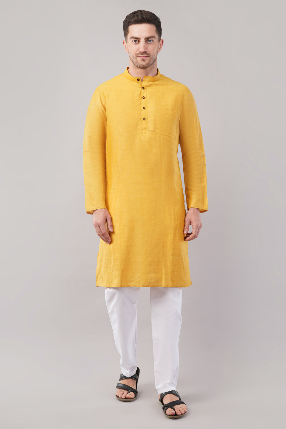Soul Armor Solid Mandarin Collar Full Sleeve Kurta Set
