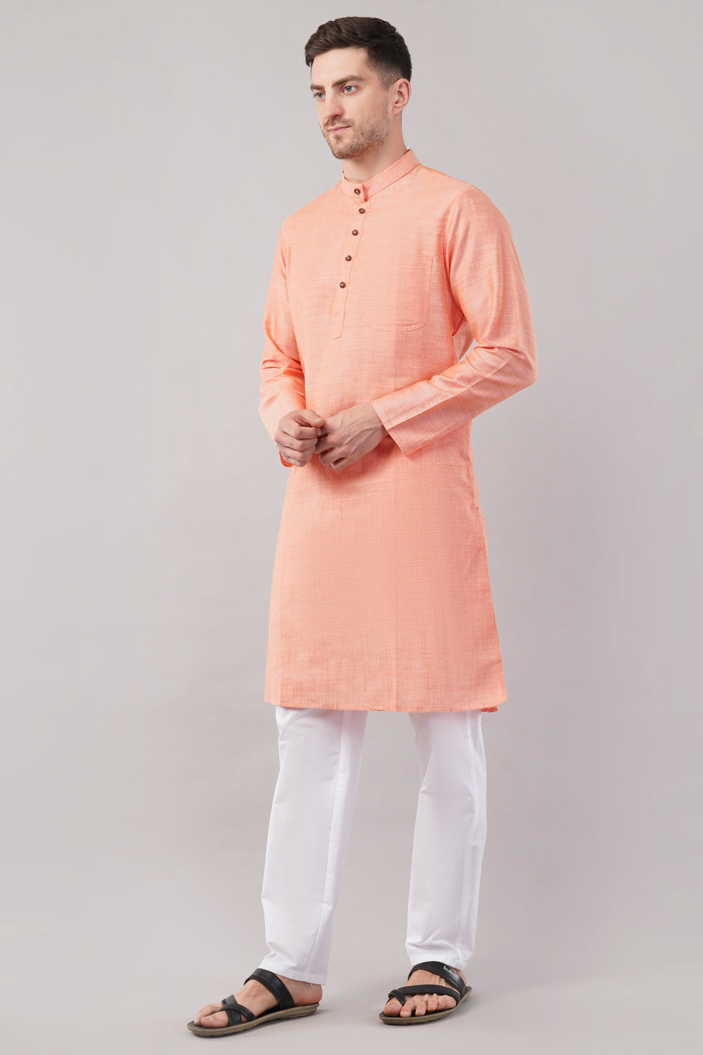 Soul Armor Solid Mandarin Collar Full Sleeve Kurta Set