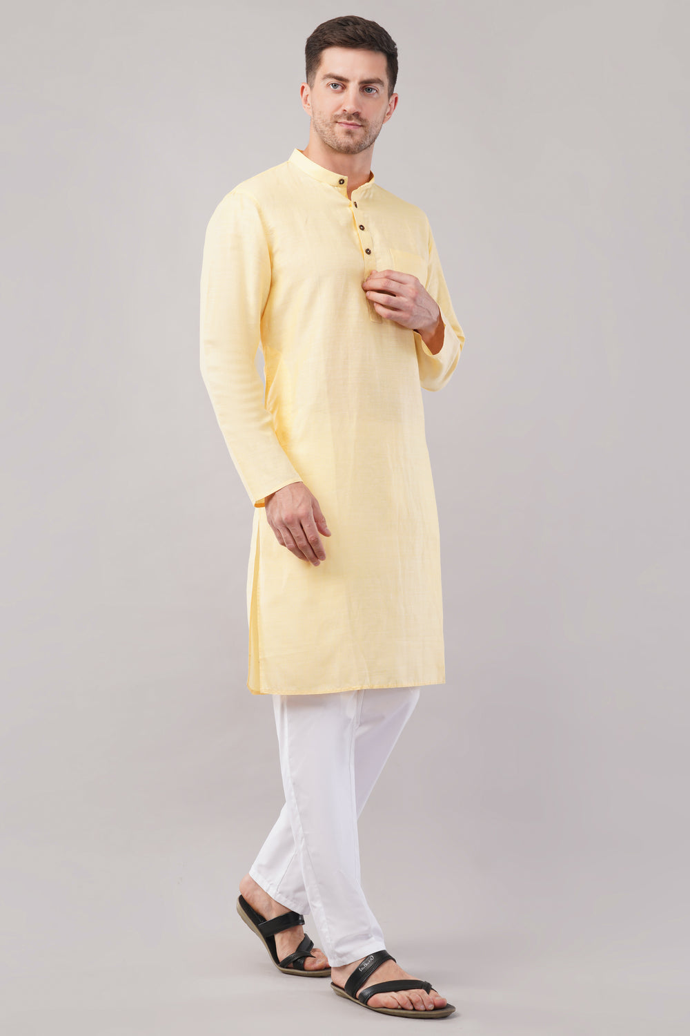 Soul Armor Solid Mandarin Collar Full Sleeve Kurta Set