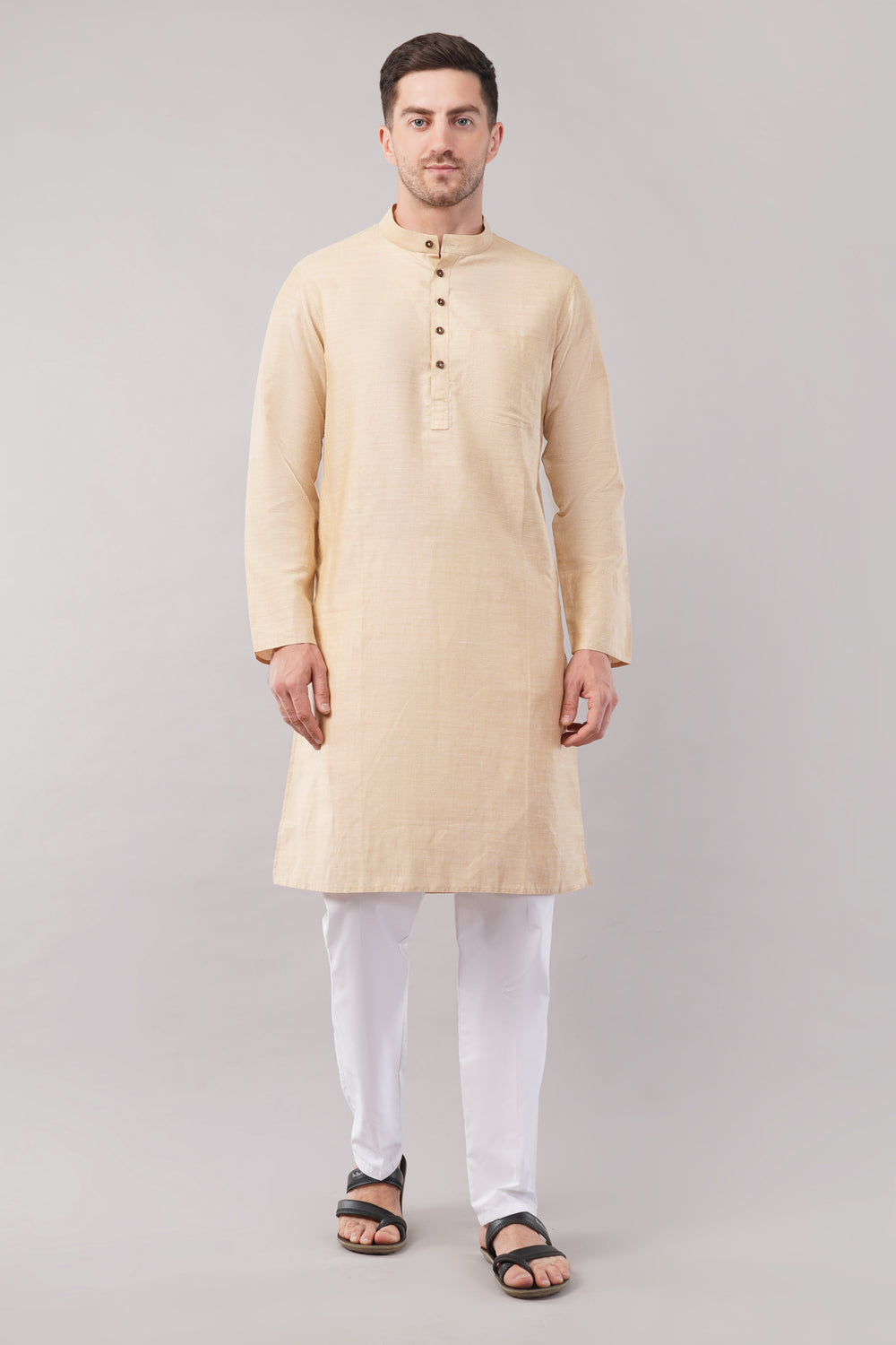 Soul Armor Solid Mandarin Collar Full Sleeve Kurta Set