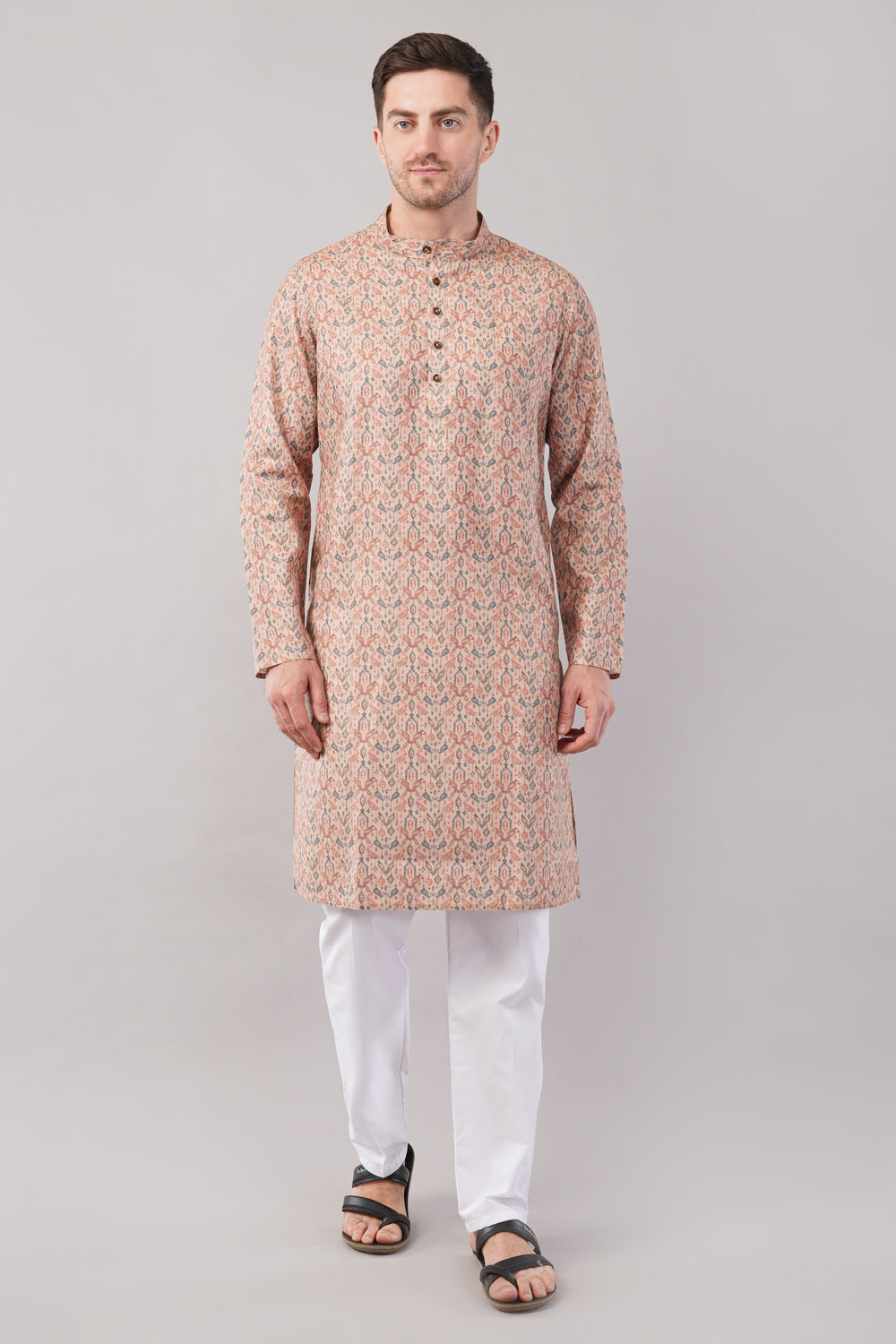 Soul Armor Printed Floral Pattern Straight Fit Ethnic Kurta Set