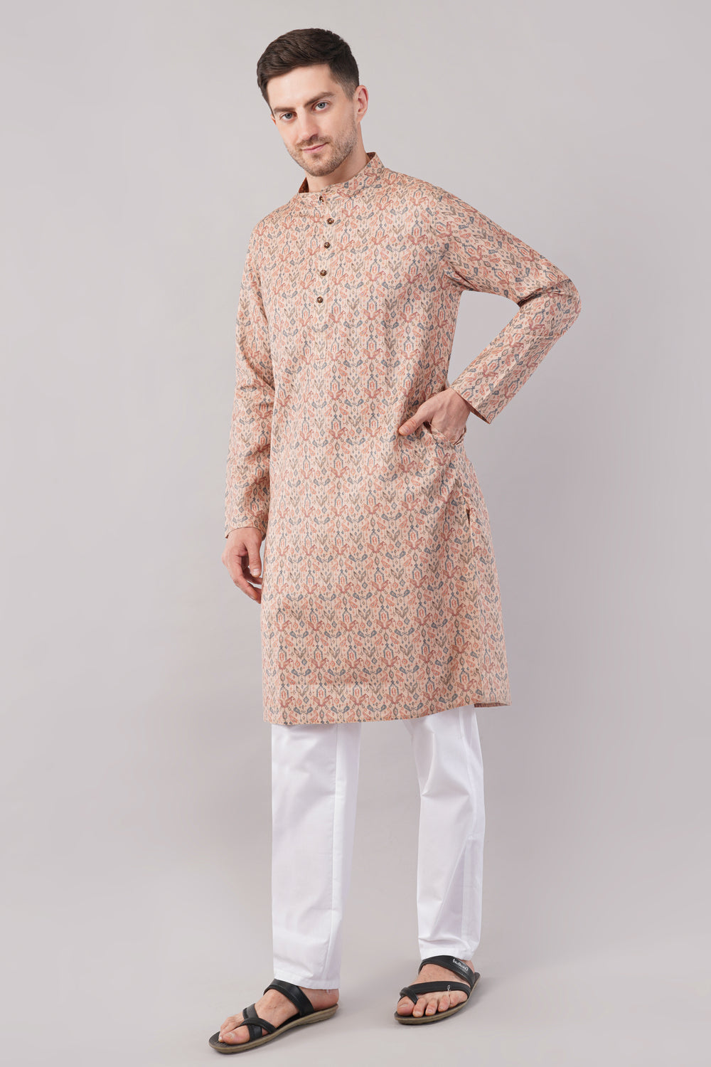 Soul Armor Printed Floral Pattern Straight Fit Ethnic Kurta Set