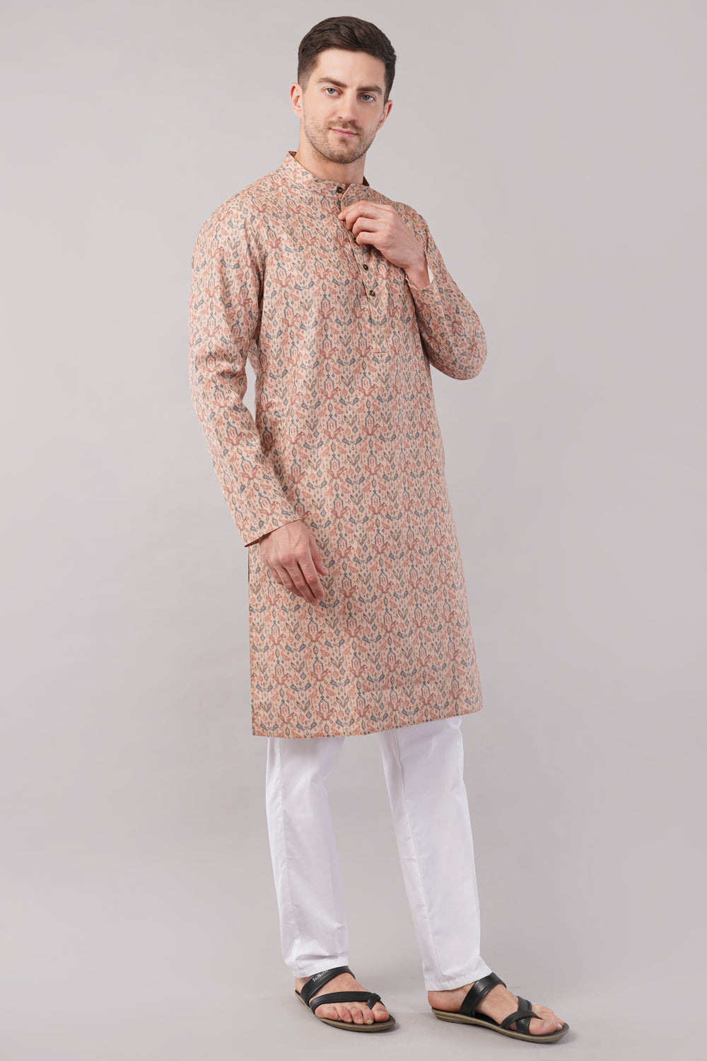 Soul Armor Printed Floral Pattern Straight Fit Ethnic Kurta Set