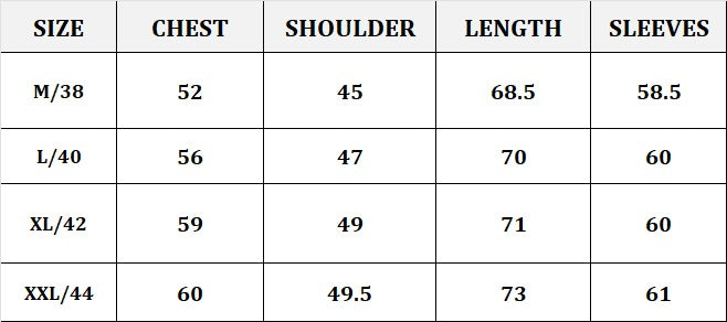 Size Chart (cm)