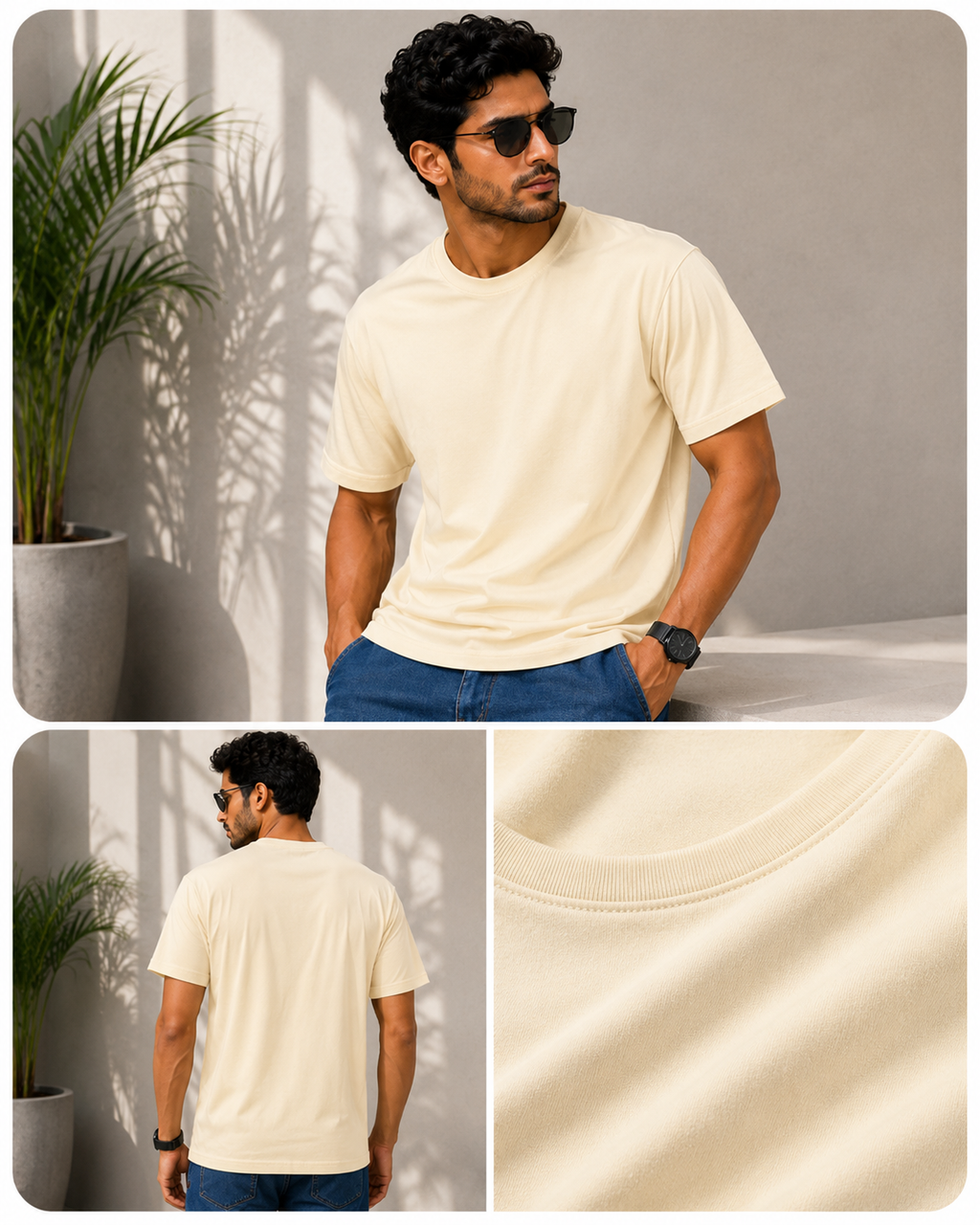 SOUL ARMOR Men's Solid Half Sleeve T-Shirt | Premium 95% Cotton Spandex Stretch Fit | Casual Everyday Wear