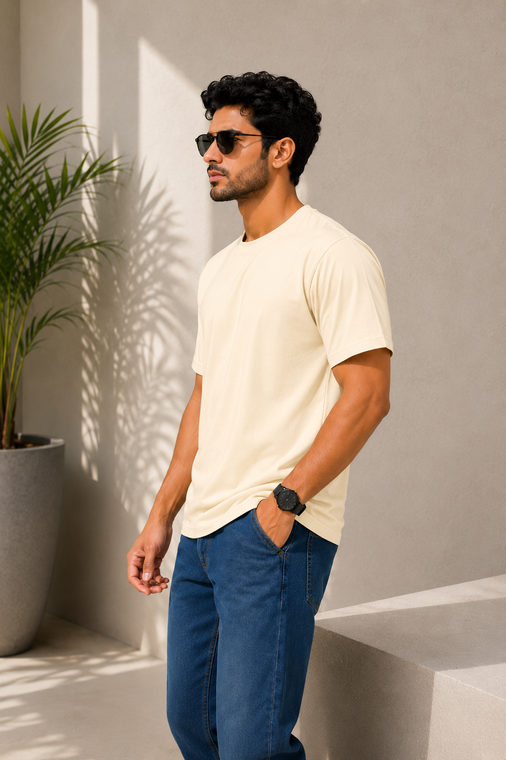 SOUL ARMOR Men's Solid Half Sleeve T-Shirt | Premium 95% Cotton Spandex Stretch Fit | Casual Everyday Wear