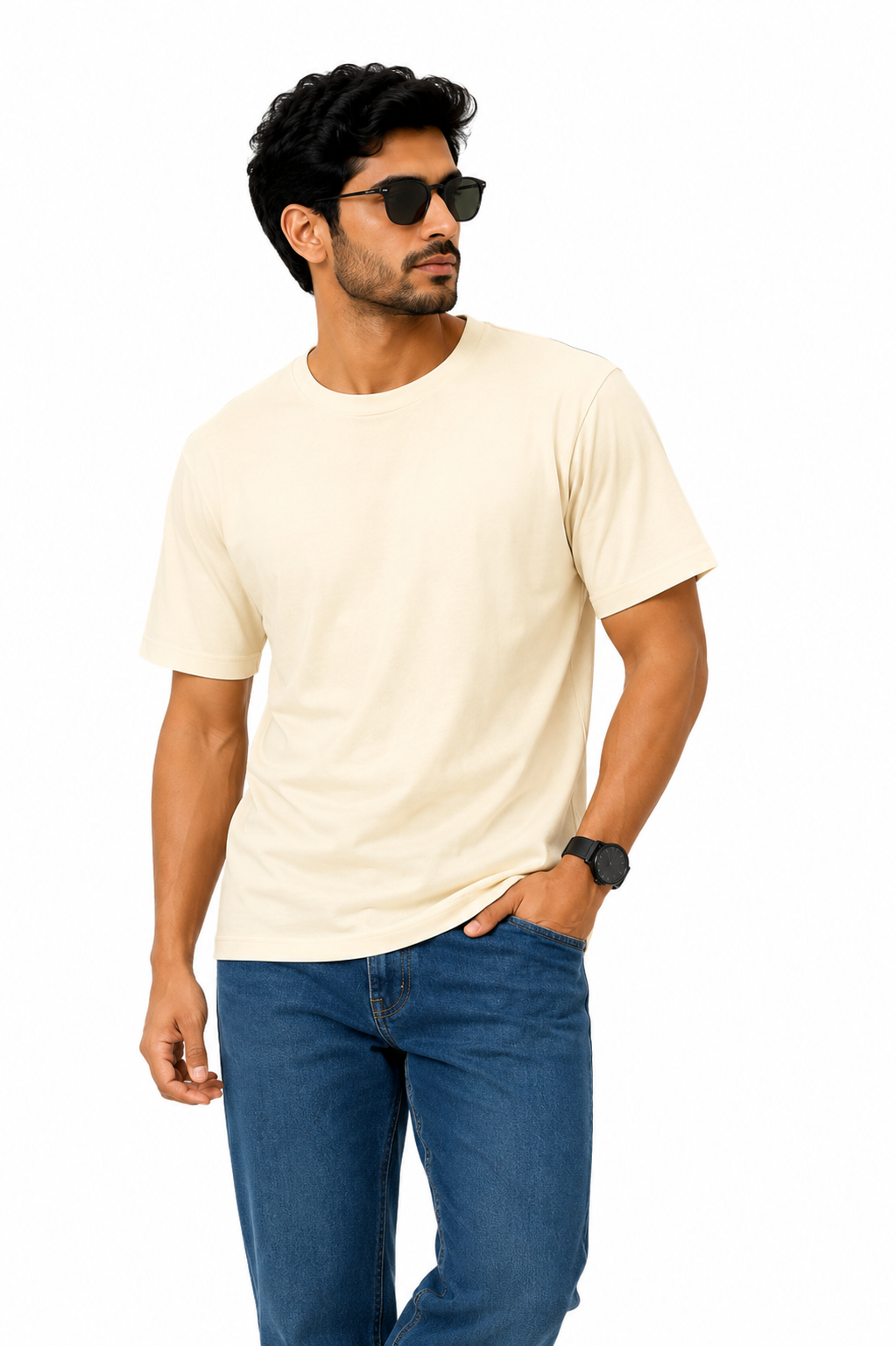 SOUL ARMOR Men's Solid Half Sleeve T-Shirt | Premium 95% Cotton Spandex Stretch Fit | Casual Everyday Wear