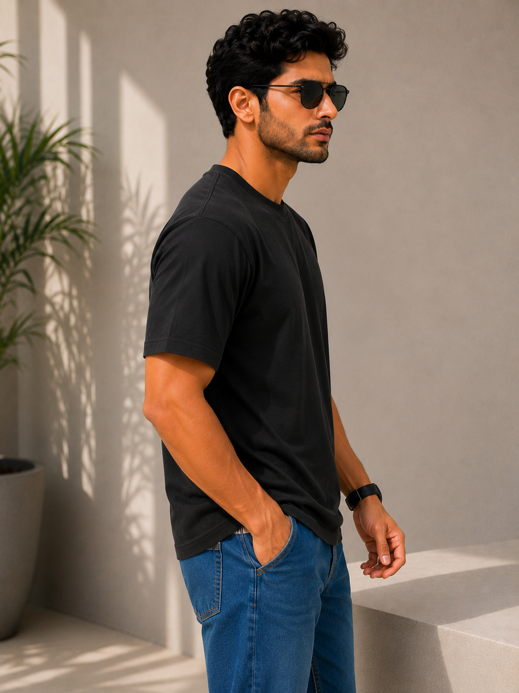 SOUL ARMOR Men's Solid Half Sleeve T-Shirt | Premium 95% Cotton Spandex Stretch Fit | Casual Everyday Wear