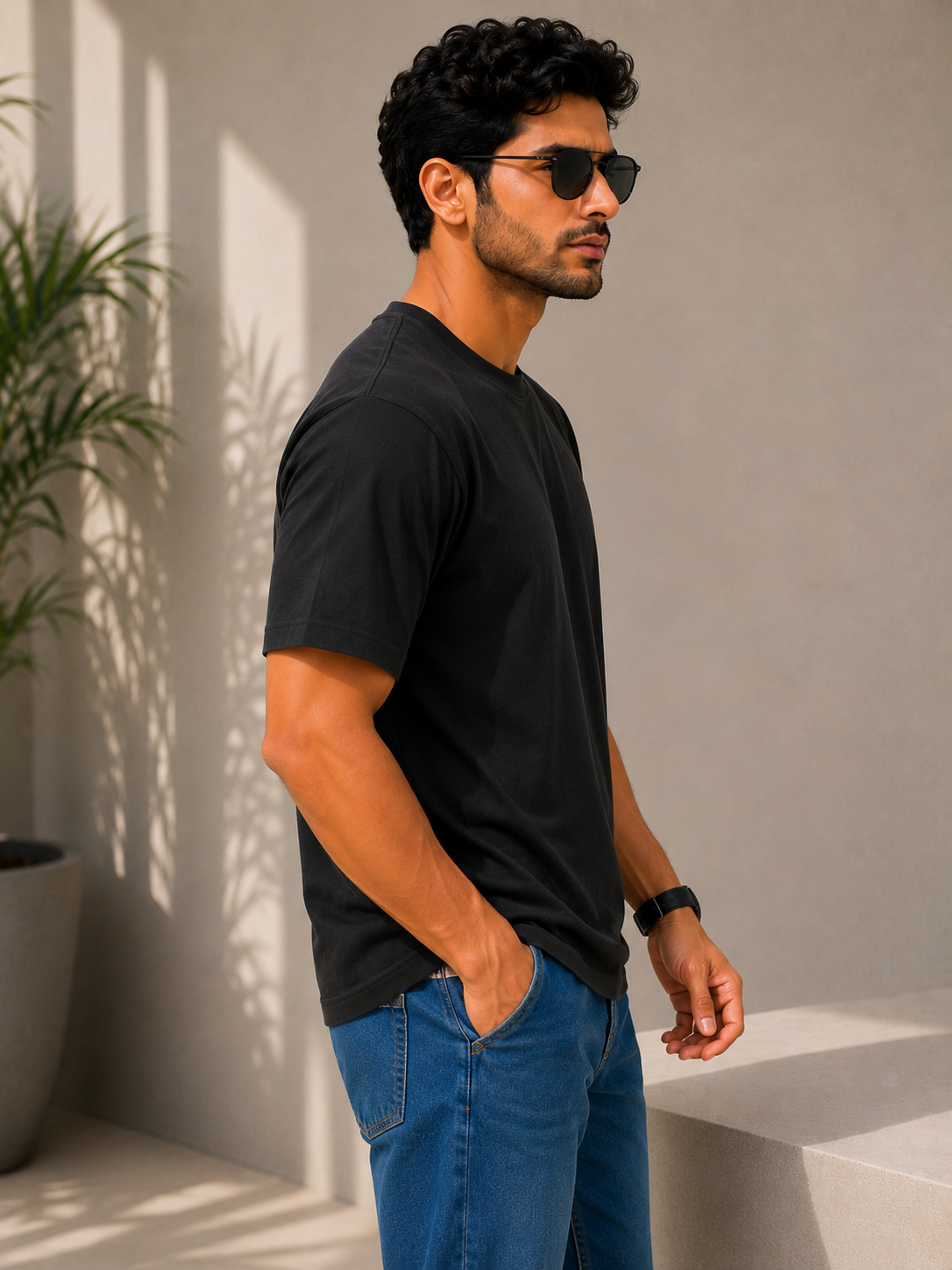 SOUL ARMOR Men's Solid Half Sleeve T-Shirt | Premium 95% Cotton Spandex Stretch Fit | Casual Everyday Wear