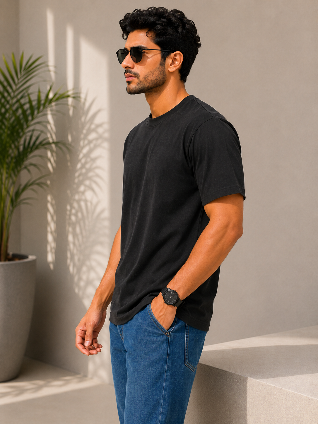 SOUL ARMOR Men's Solid Half Sleeve T-Shirt | Premium 95% Cotton Spandex Stretch Fit | Casual Everyday Wear