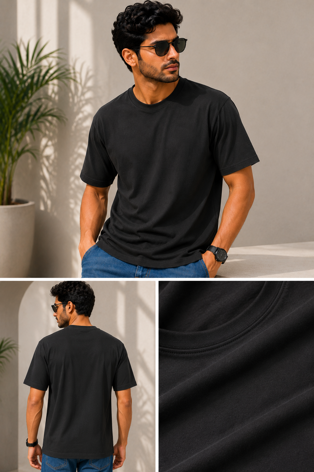 SOUL ARMOR Men's Solid Half Sleeve T-Shirt | Premium 95% Cotton Spandex Stretch Fit | Casual Everyday Wear