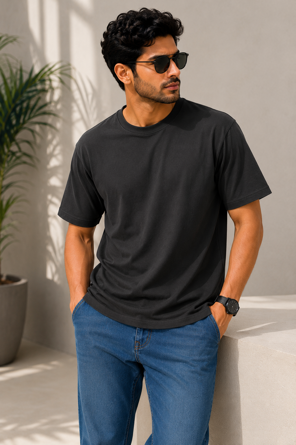 SOUL ARMOR Men's Solid Half Sleeve T-Shirt | Premium 95% Cotton Spandex Stretch Fit | Casual Everyday Wear