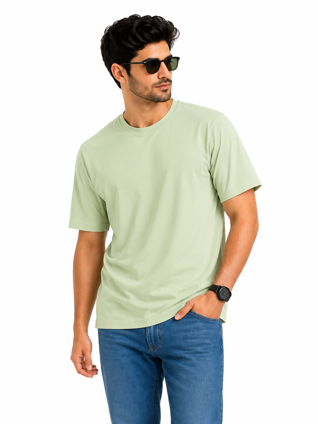 SOUL ARMOR Men's Solid Half Sleeve T-Shirt | Premium 95% Cotton Spandex Stretch Fit | Casual Everyday Wear