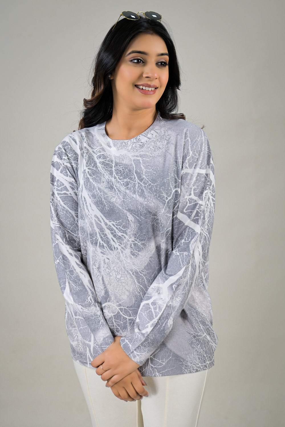 Soul Armor Abstract Print Full Sleeve Casual Top