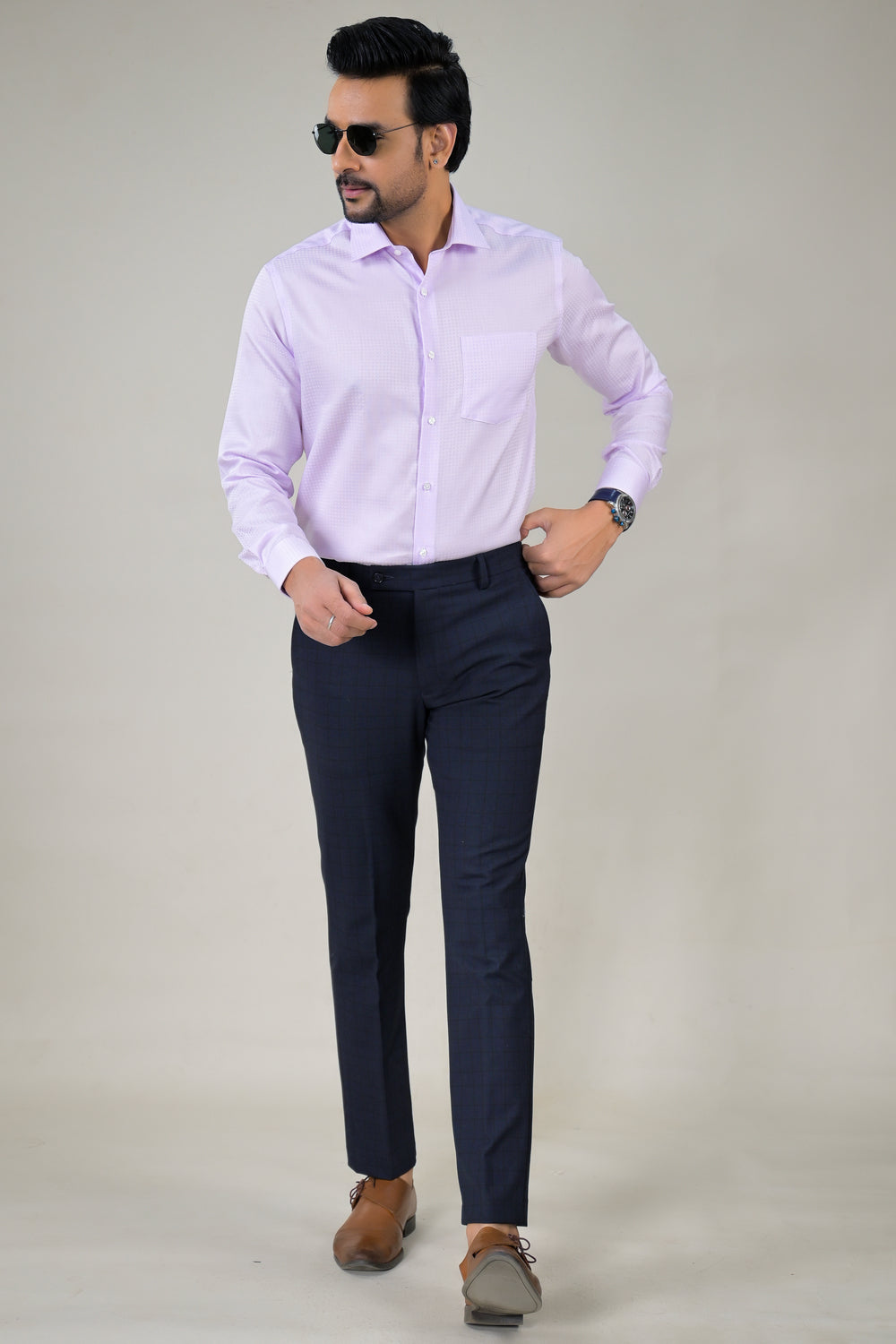 Park Avenue Mens Light Purple Office Wear Formal Shirt