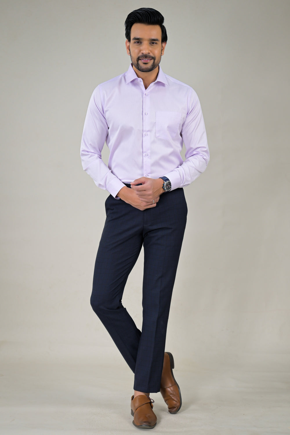 Park Avenue Mens Stripes  Formal Shirt