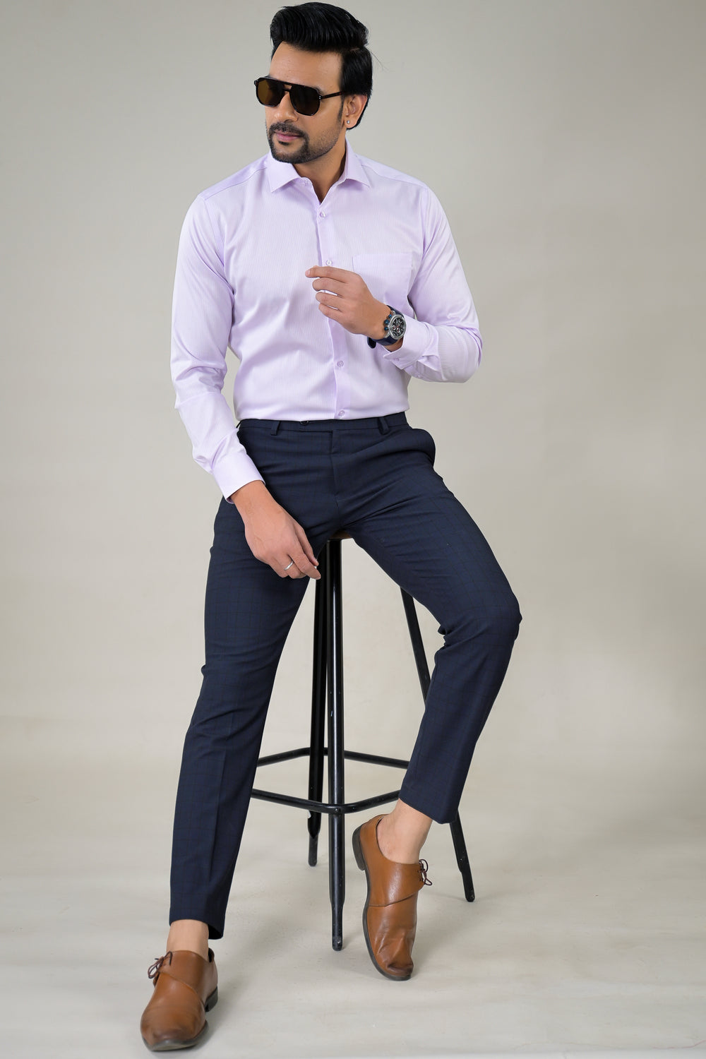 Park Avenue Mens Stripes  Formal Shirt