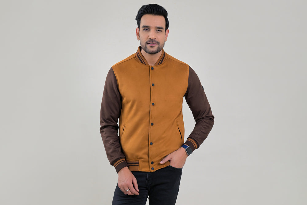 Soul Armor Varsity Style Full Sleeve Snap Button Jacket