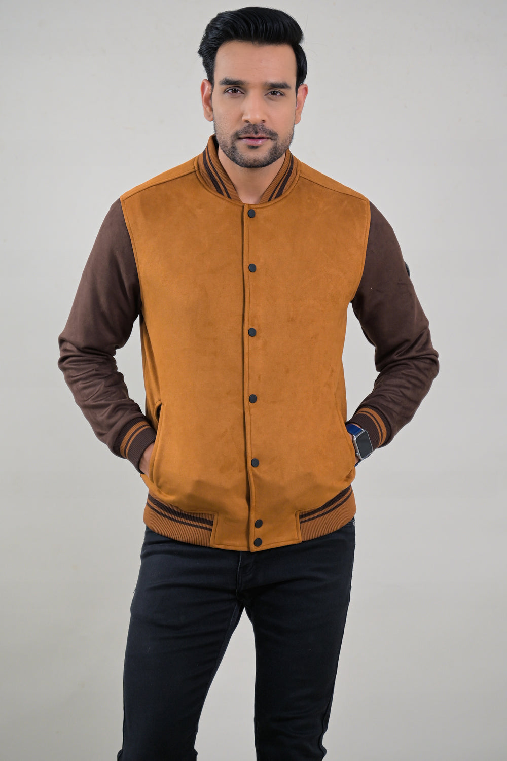 Soul Armor Varsity Style Full Sleeve Snap Button Jacket