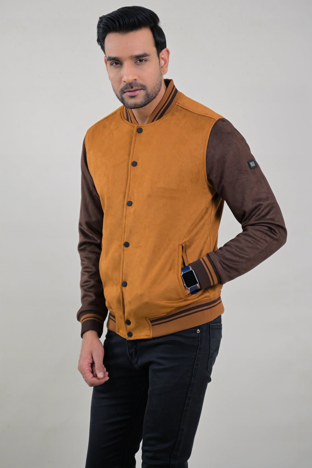 Soul Armor Varsity Style Full Sleeve Snap Button Jacket