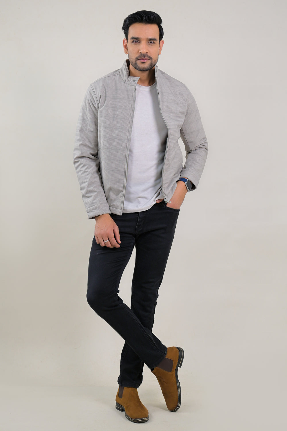 Soul Armor Fine Check Pattern Full Sleeve Jacket