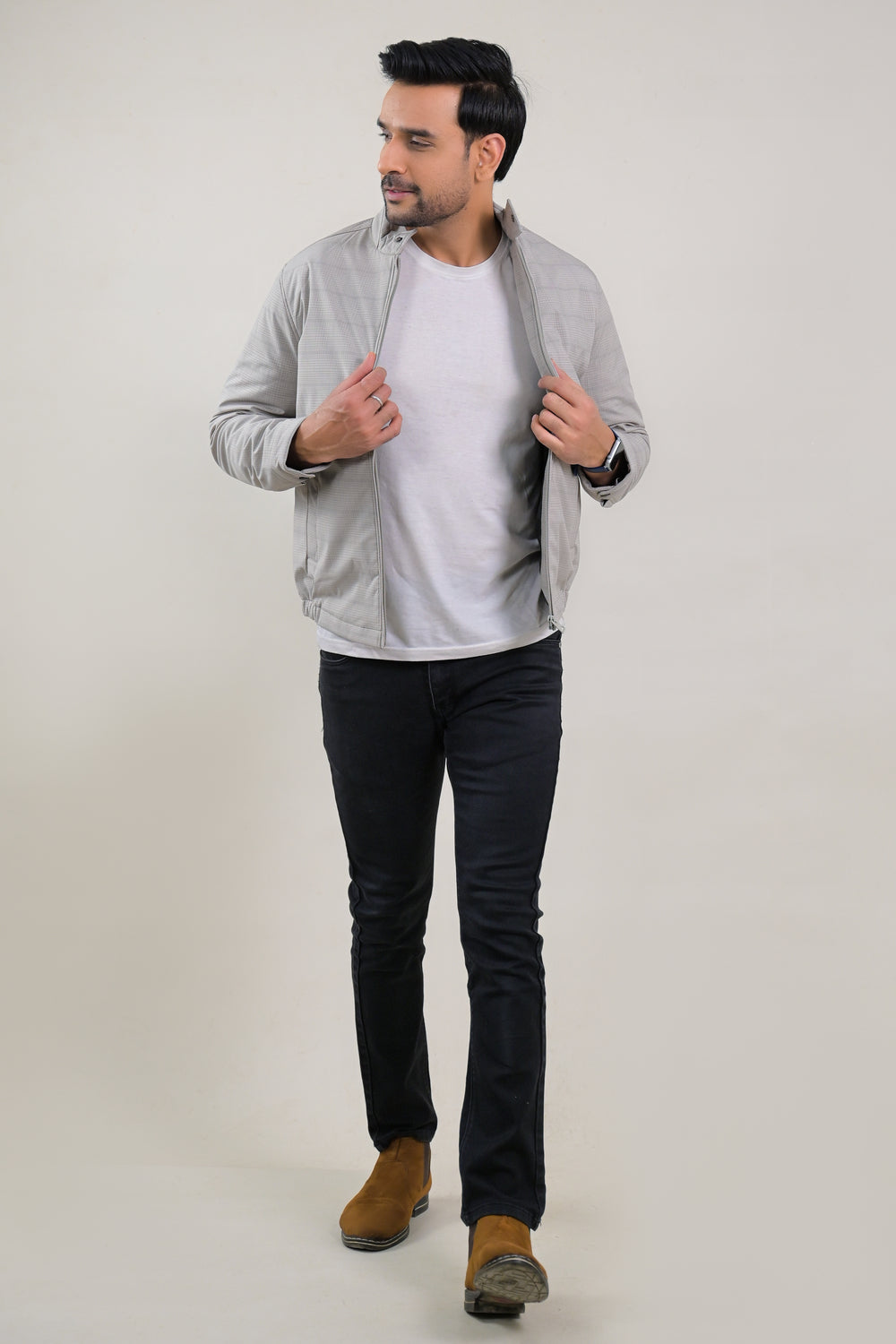 Soul Armor Fine Check Pattern Full Sleeve Jacket