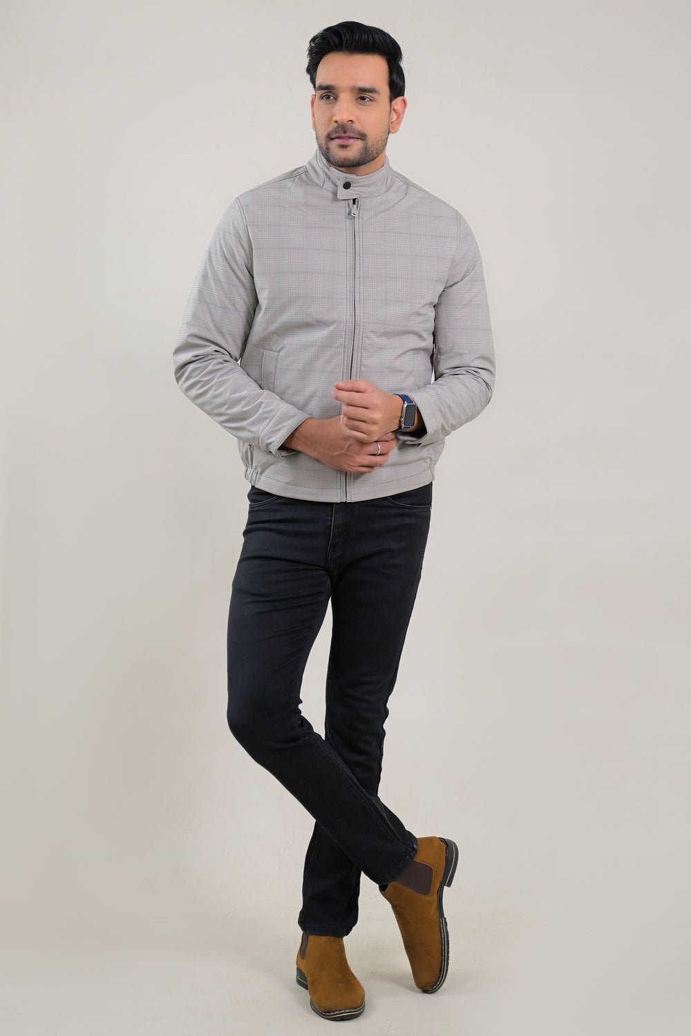 Soul Armor Fine Check Pattern Full Sleeve Jacket