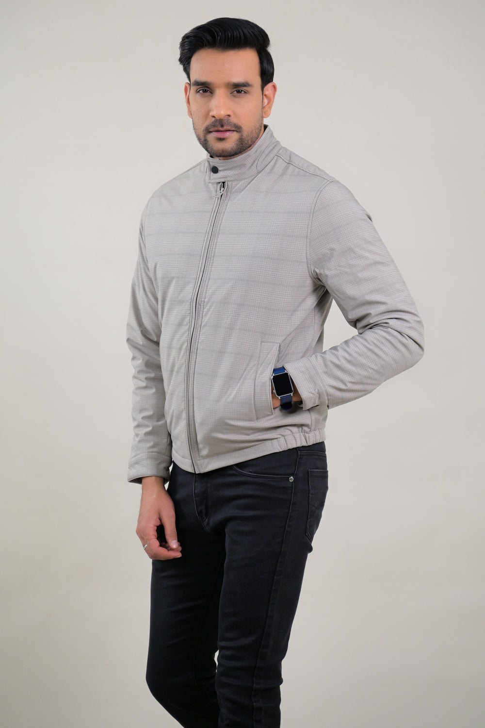 Soul Armor Fine Check Pattern Full Sleeve Jacket