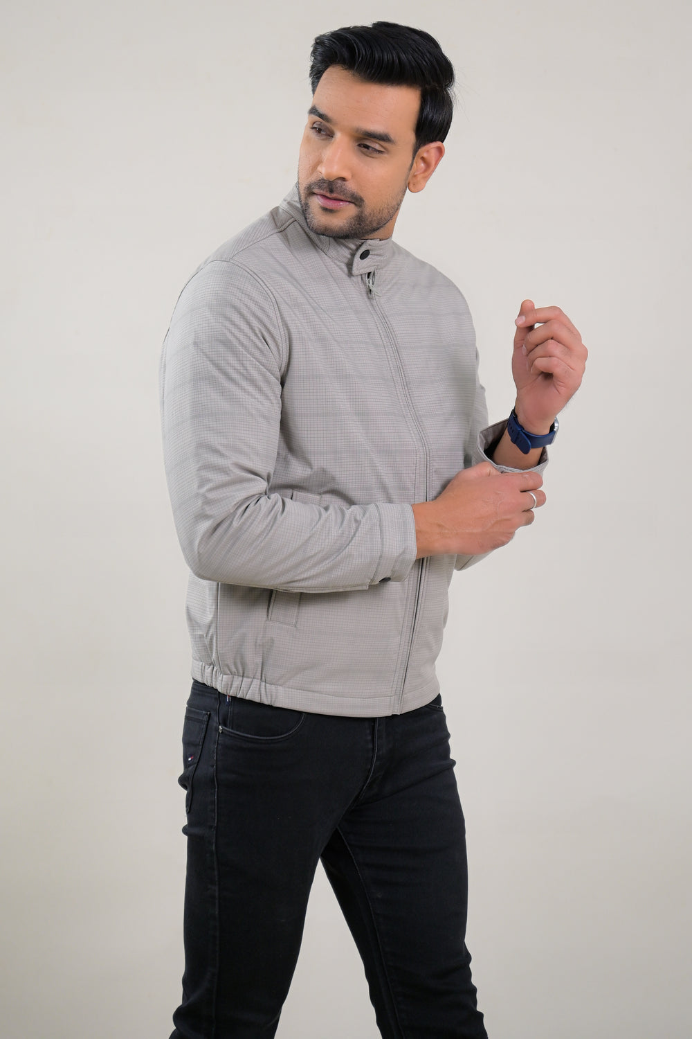 Soul Armor Fine Check Pattern Full Sleeve Jacket