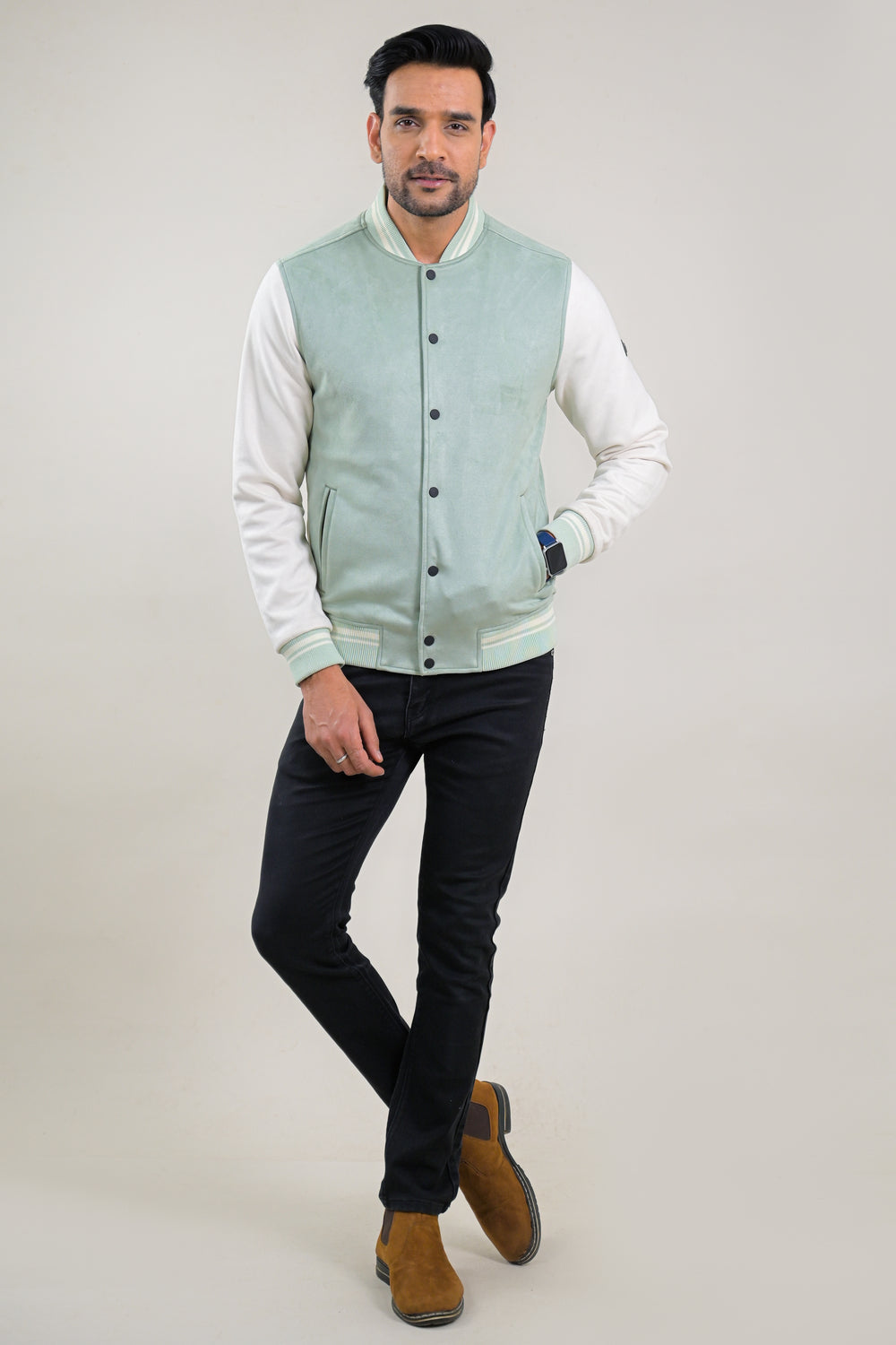Soul Armor Varsity Style Full Sleeve Snap Button Jacket