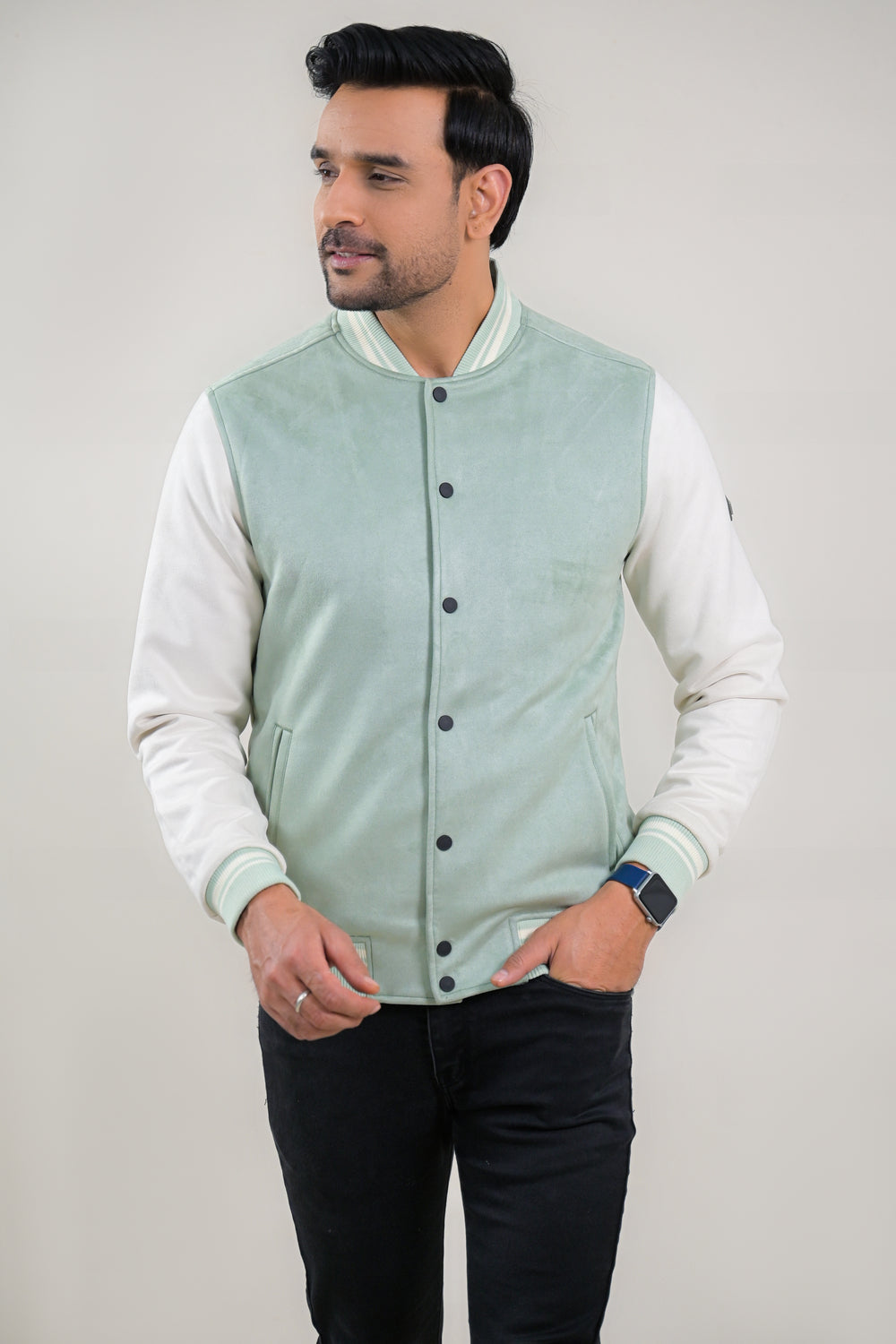 Soul Armor Varsity Style Full Sleeve Snap Button Jacket