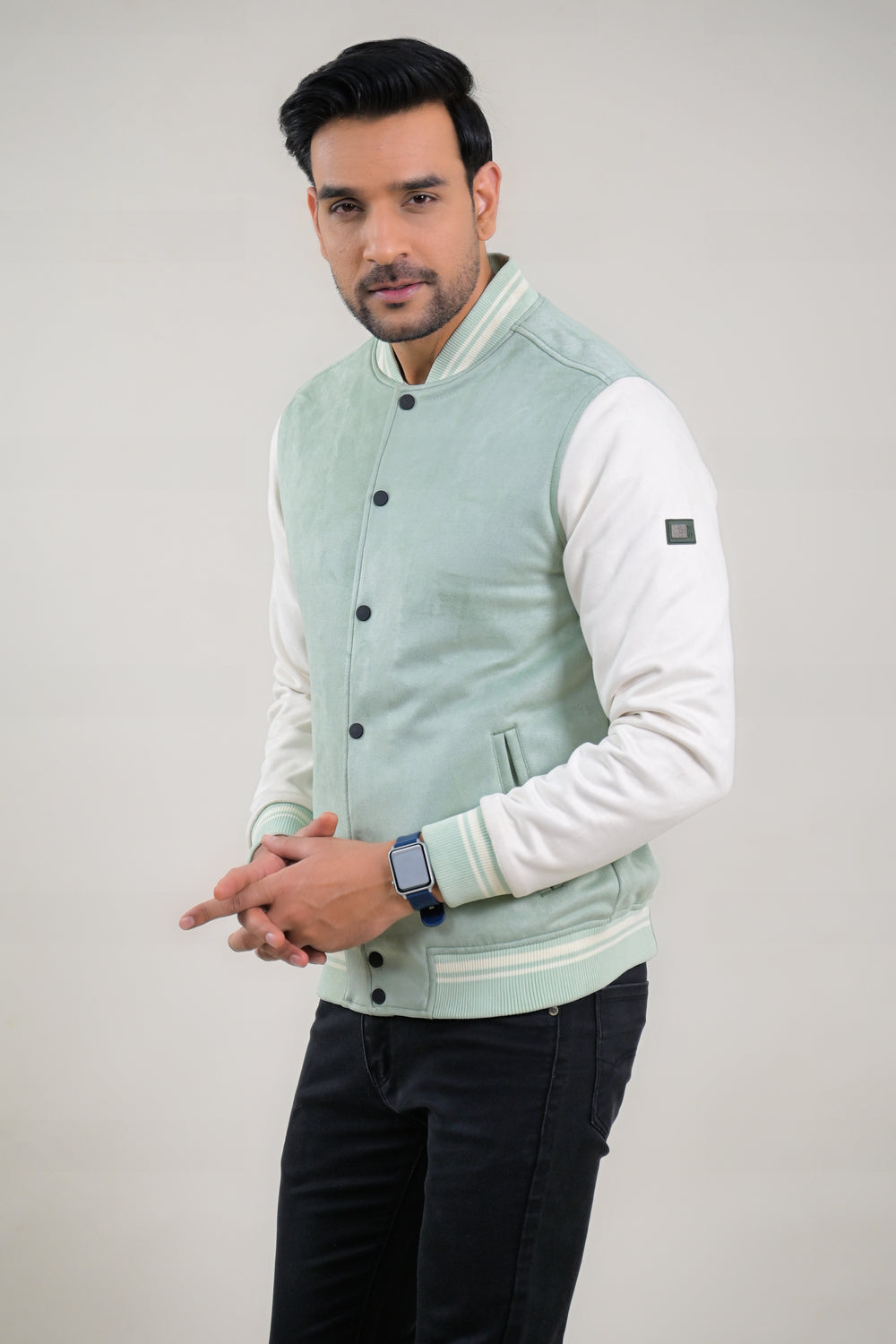 Soul Armor Varsity Style Full Sleeve Snap Button Jacket