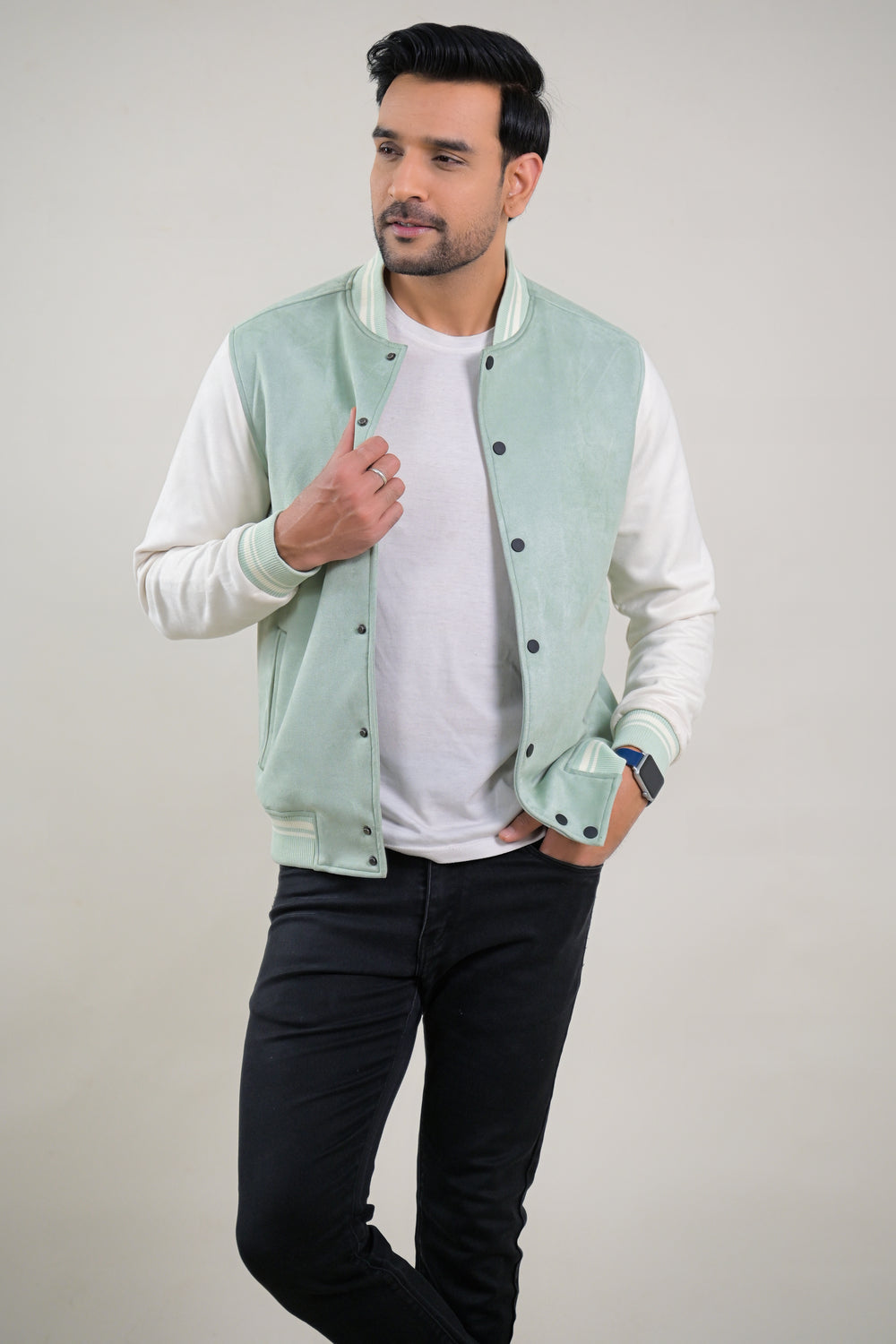Soul Armor Varsity Style Full Sleeve Snap Button Jacket