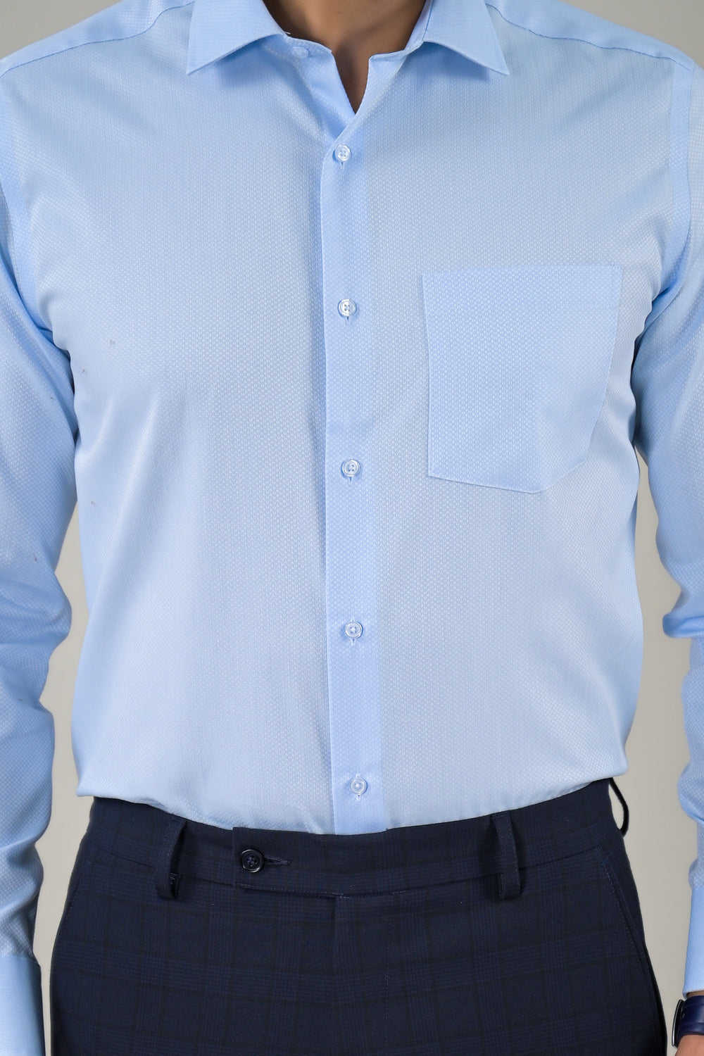 Park Avenue Mens Sky Blue Professional Full Sleeve Shirt
