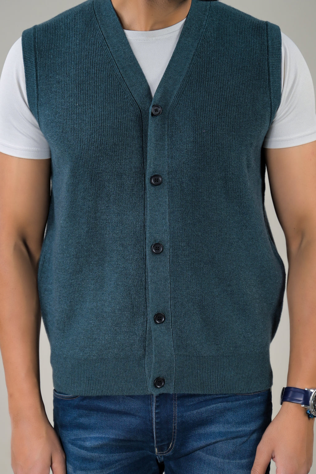 Soul Armor Men's Sleeveless V-Neck Cardigan Vest Classic Knit Button-Down Sweater Vest