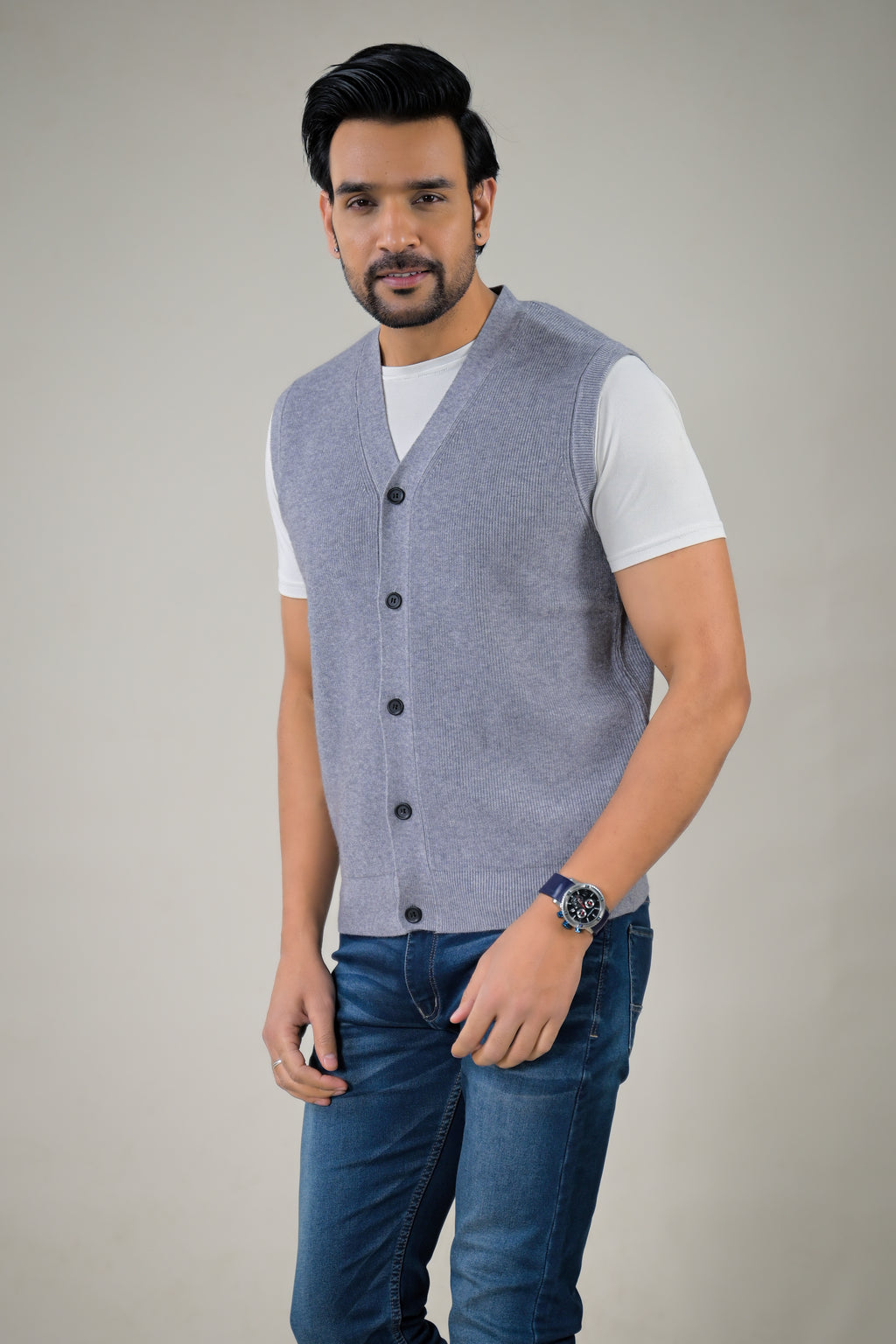 Soul Armor Men's Sleeveless V-Neck Cardigan Vest Classic Knit Button-Down Sweater Vest