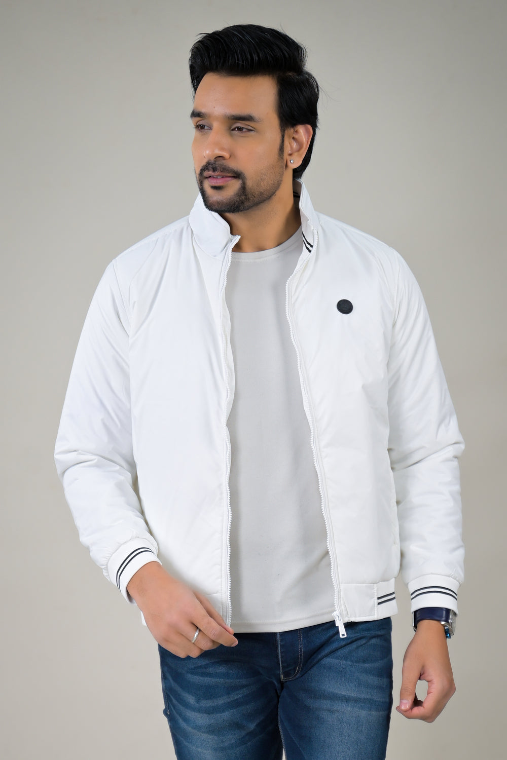 Parx Men's Essential Stand Collar Bomber Lightweight Puffer & Smooth Designs jacket: