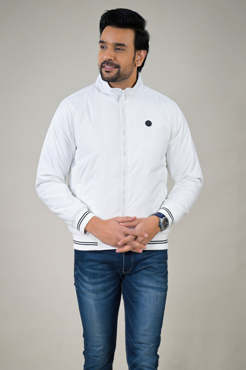 Parx Men's Essential Stand Collar Bomber Lightweight Puffer & Smooth Designs jacket: