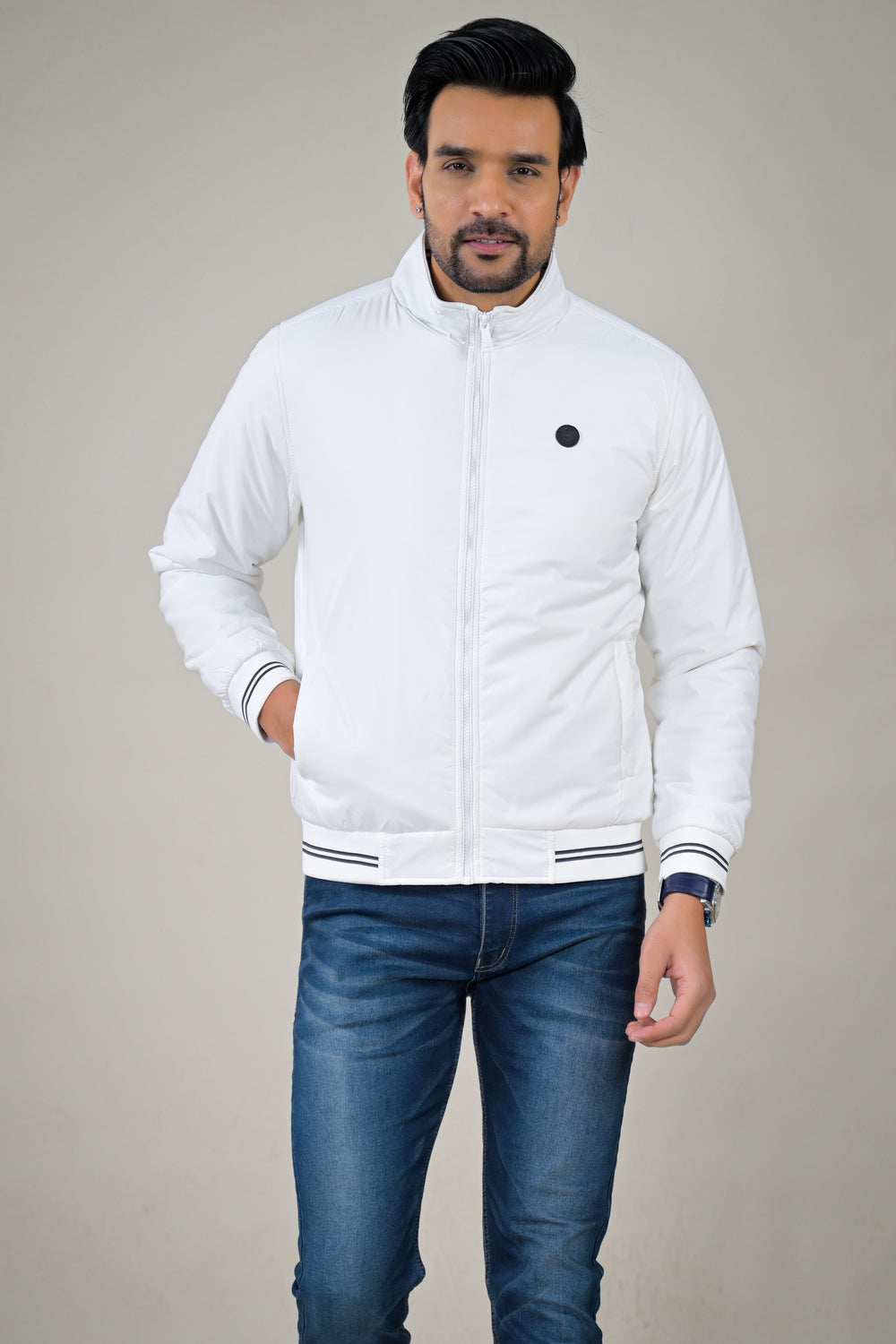 Parx Men's Essential Stand Collar Bomber Lightweight Puffer & Smooth Designs jacket: