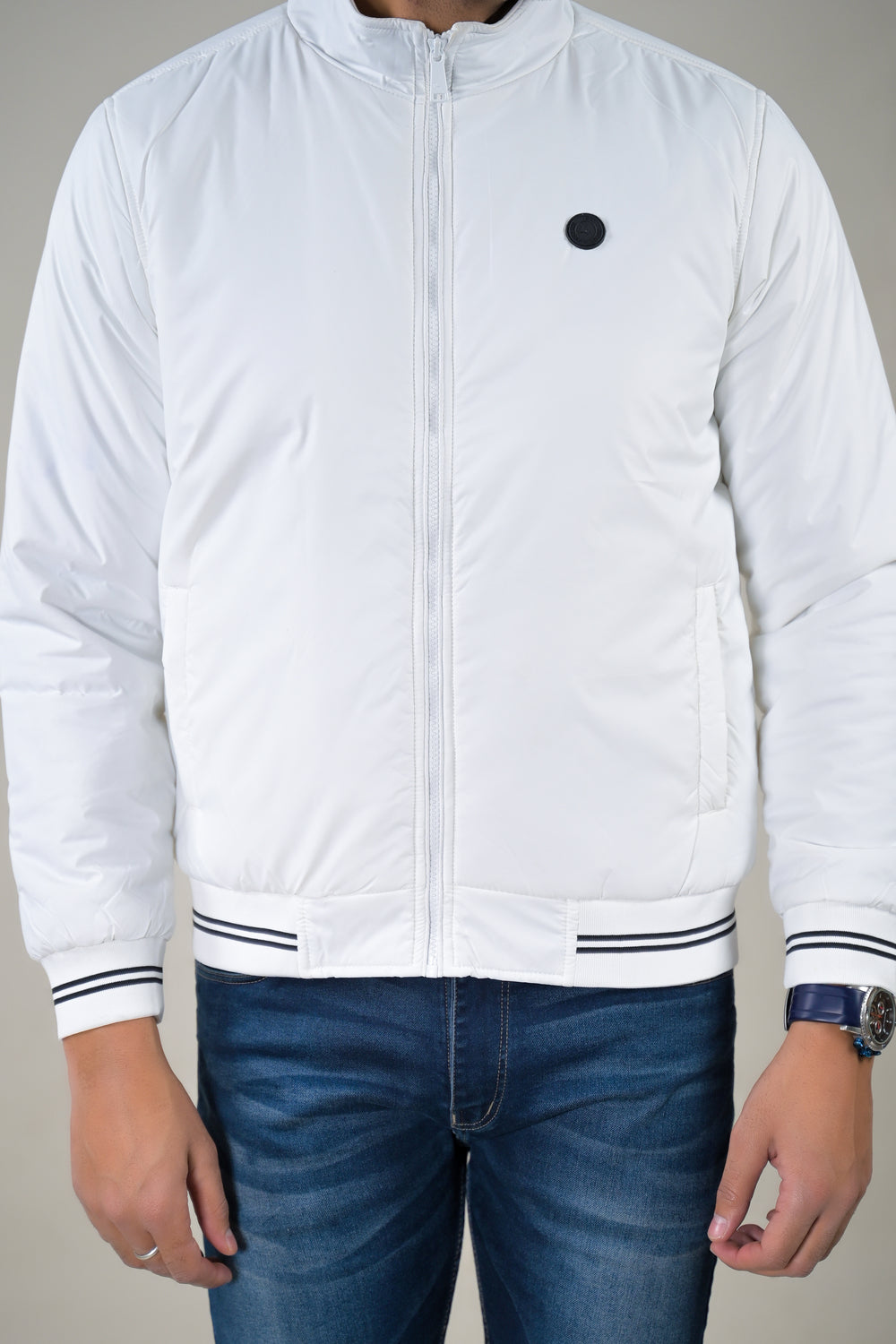 Parx Men's Essential Stand Collar Bomber Lightweight Puffer & Smooth Designs jacket: