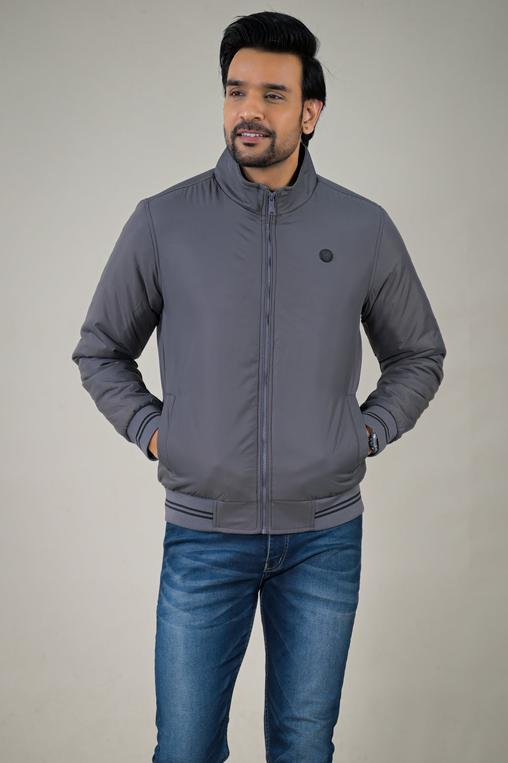 Parx Men's Essential Stand Collar Bomber Lightweight Puffer & Smooth Designs jacket: