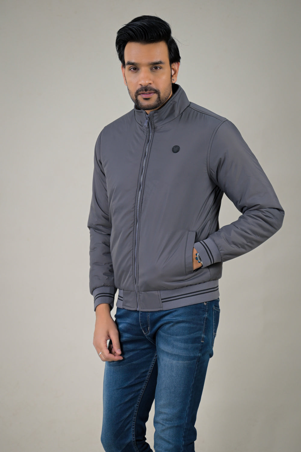 Parx Men's Essential Stand Collar Bomber Lightweight Puffer & Smooth Designs jacket: