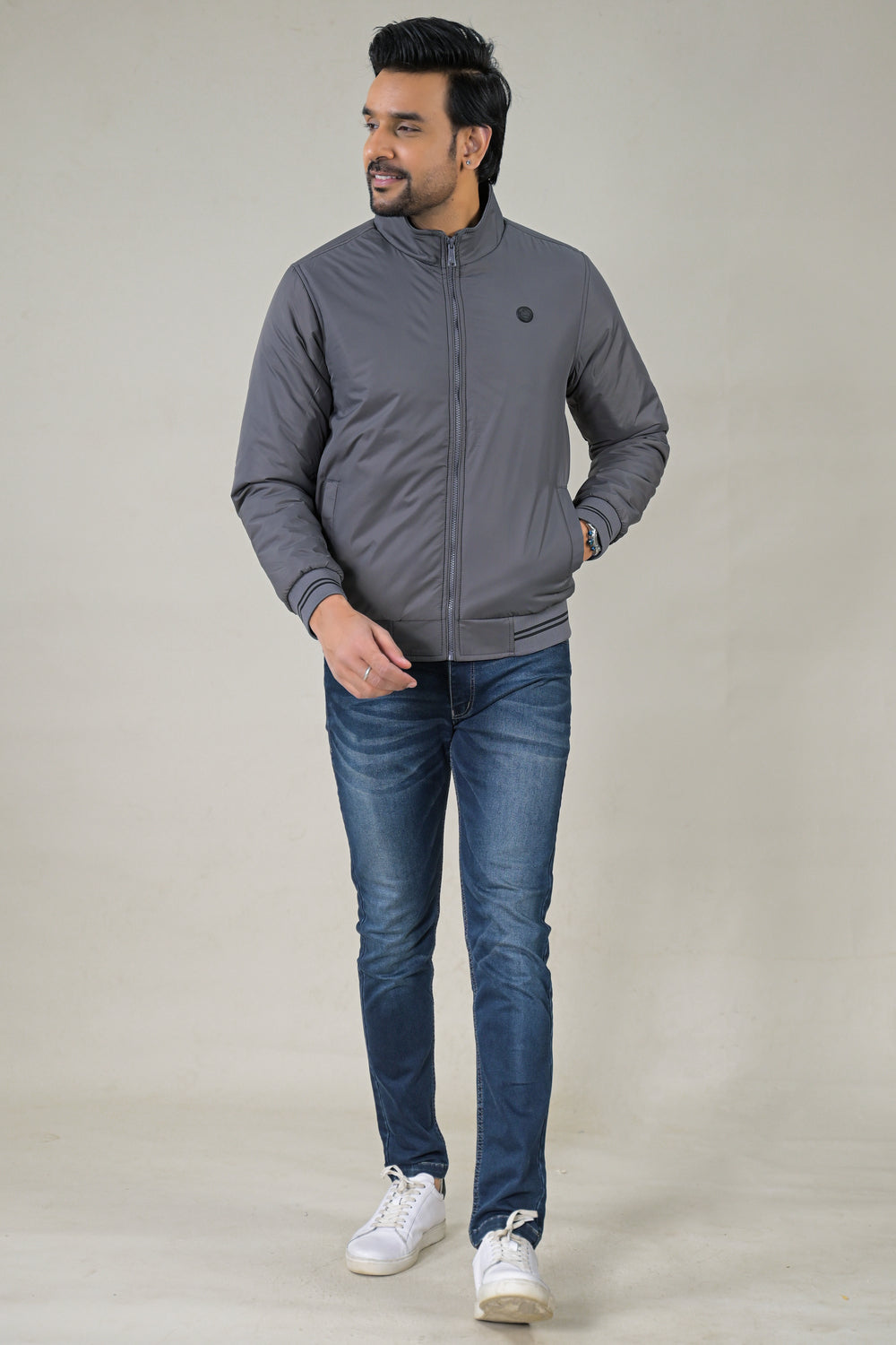 Parx Men's Essential Stand Collar Bomber Lightweight Puffer & Smooth Designs jacket: