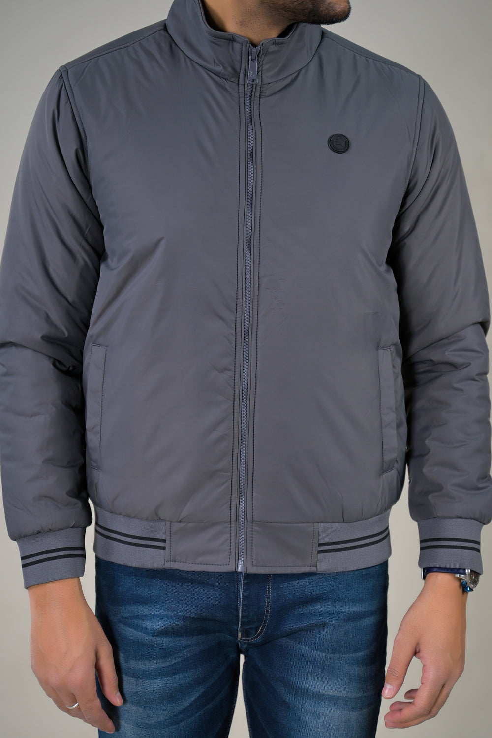 Parx Men's Essential Stand Collar Bomber Lightweight Puffer & Smooth Designs jacket: