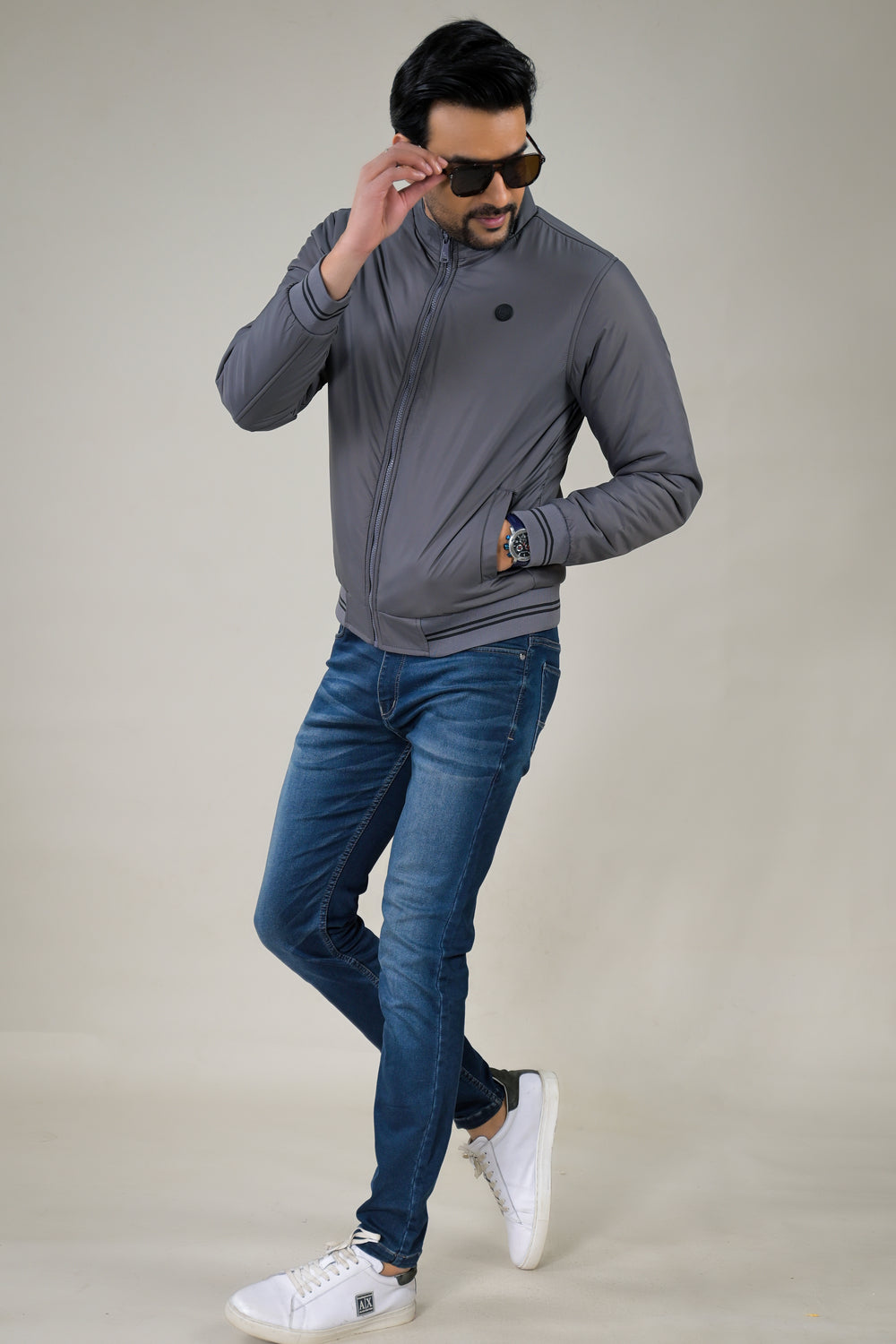 Parx Men's Essential Stand Collar Bomber Lightweight Puffer & Smooth Designs jacket: