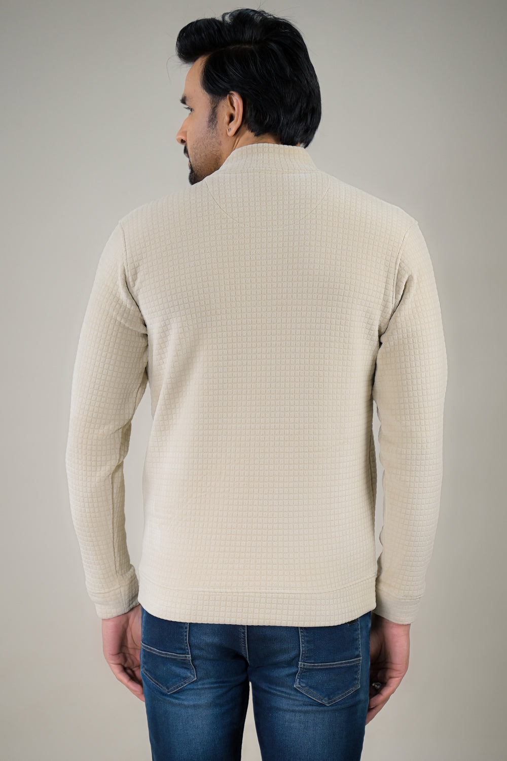 Park- Avenue Men's Waffle Knit Fleece Full-Zip Sweatshirt.